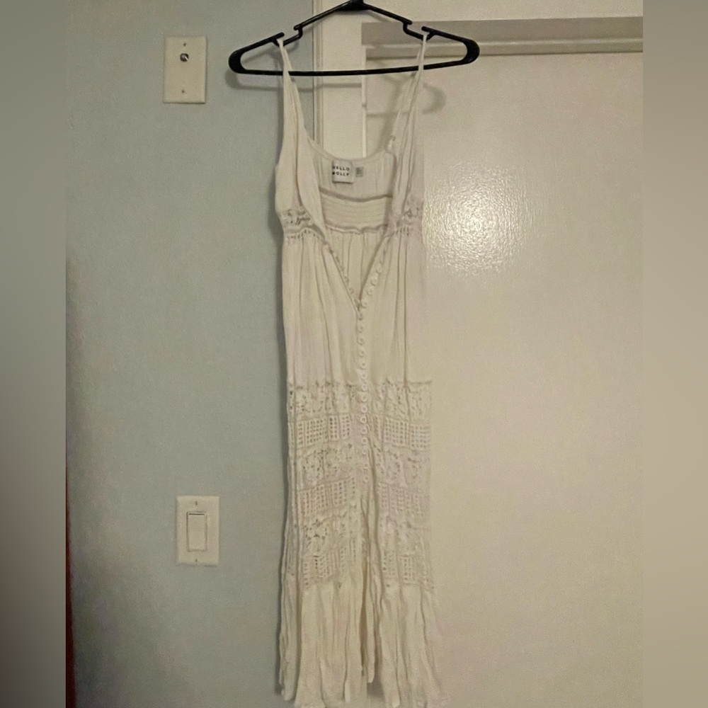 Hello Molly White Midi Dress